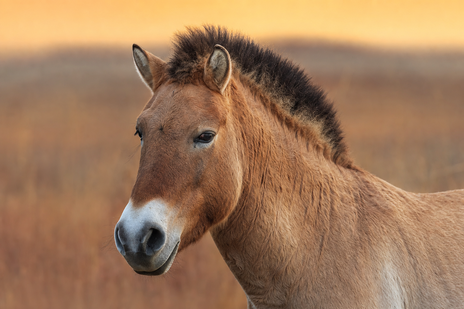 Przewalski-Pferd in der zentralasiatischen Steppe